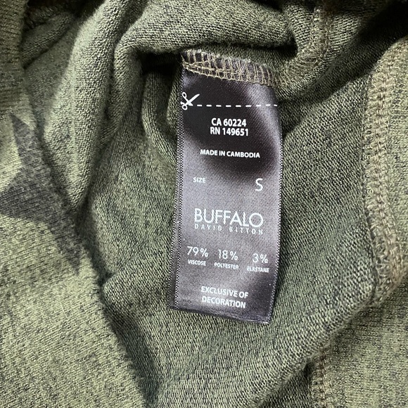 Women’s Buffalo David Bitton Olive Green Long Sleeve Crewneck Shirt S - Picture 5 of 9